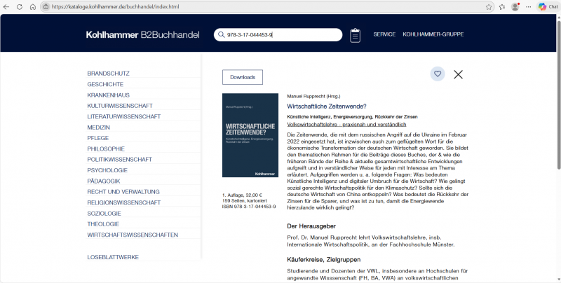 Kohlhammer Katalog für den Buchhandel
